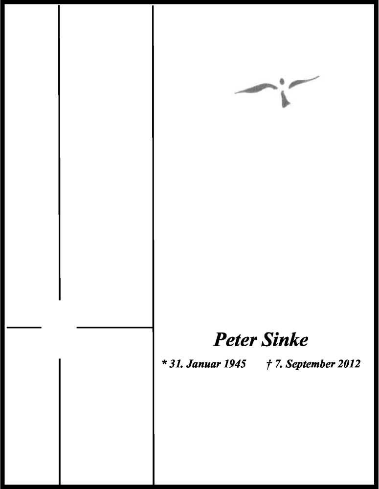  Traueranzeige für Peter Sinke vom 07.09.2013 aus Kölner Stadt-Anzeiger / Kölnische Rundschau / Express