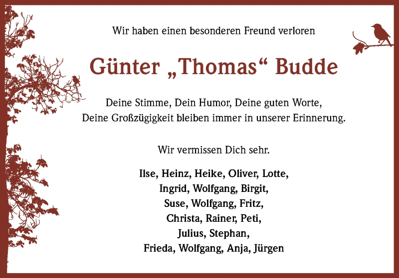  Traueranzeige für Günter Budde vom 25.09.2013 aus Kölner Stadt-Anzeiger / Kölnische Rundschau / Express