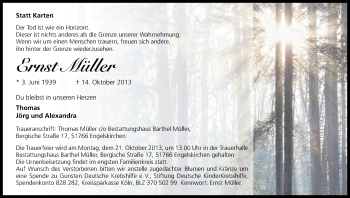Anzeige von Ernst Müller von Kölner Stadt-Anzeiger / Kölnische Rundschau / Express