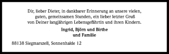 Anzeige von Dieter Pesch von Kölner Stadt-Anzeiger / Kölnische Rundschau / Express