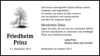 Anzeige von Friedhelm Prinz von Kölner Stadt-Anzeiger / Kölnische Rundschau / Express