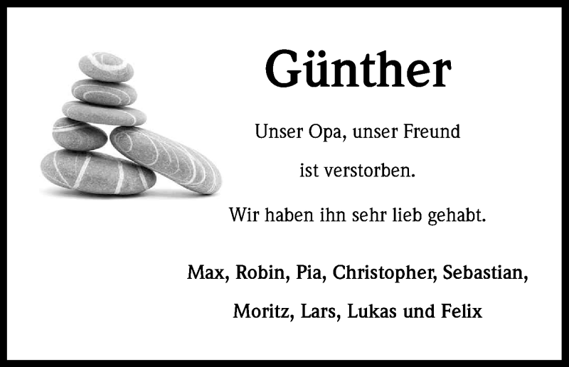  Traueranzeige für Günther Wolf vom 26.10.2013 aus Kölner Stadt-Anzeiger / Kölnische Rundschau / Express