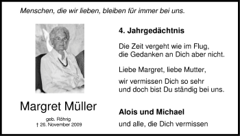Anzeige von Margret Müller von Kölner Stadt-Anzeiger / Kölnische Rundschau / Express
