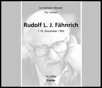 Anzeige von Rudolf Fähnrich von Kölner Stadt-Anzeiger / Kölnische Rundschau / Express