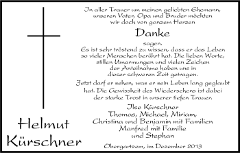 Anzeige von Helmut Kürschner von Kölner Stadt-Anzeiger / Kölnische Rundschau / Express