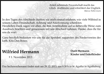Anzeige von Wilfried Hermann von Kölner Stadt-Anzeiger / Kölnische Rundschau / Express