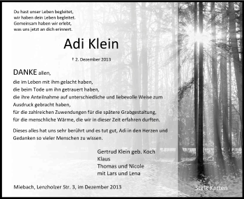 Anzeige von Adi Klein von Kölner Stadt-Anzeiger / Kölnische Rundschau / Express