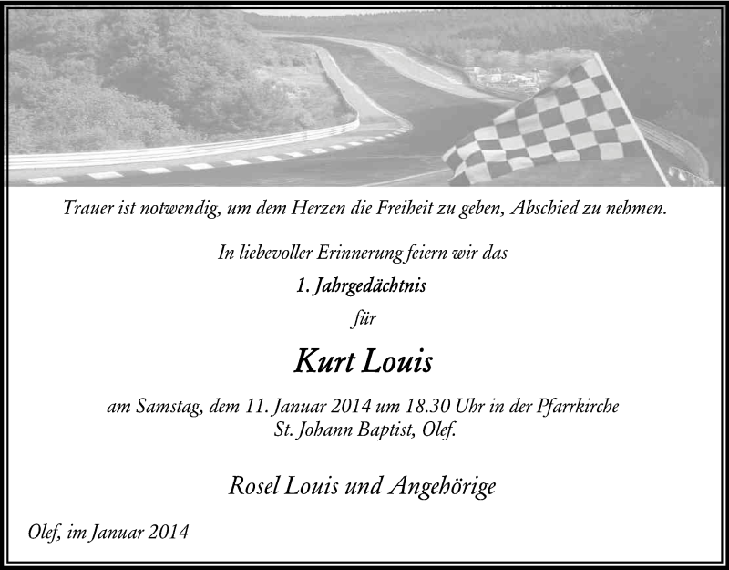  Traueranzeige für Kurt Louis vom 04.01.2014 aus Kölner Stadt-Anzeiger / Kölnische Rundschau / Express