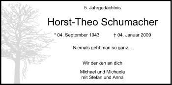 Anzeige von Horst-Theo Schumacher von Kölner Stadt-Anzeiger / Kölnische Rundschau / Express