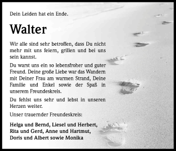 Anzeige von Walter  von Kölner Stadt-Anzeiger / Kölnische Rundschau / Express