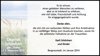 Anzeige von Dagmar Schönherr von Kölner Stadt-Anzeiger / Kölnische Rundschau / Express