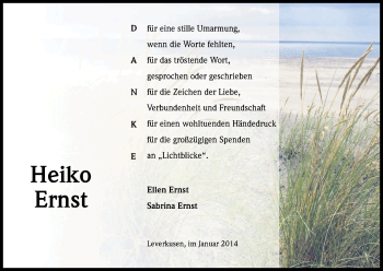 Anzeige von Heiko Ernst von Kölner Stadt-Anzeiger / Kölnische Rundschau / Express