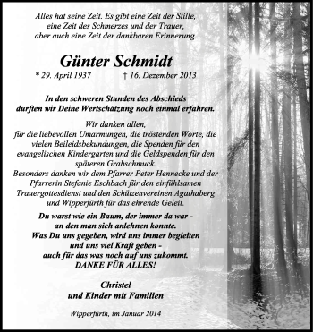 Anzeige von Günter Schmidt von Kölner Stadt-Anzeiger / Kölnische Rundschau / Express