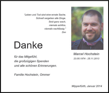 Anzeige von Marcel Hochstein von Kölner Stadt-Anzeiger / Kölnische Rundschau / Express