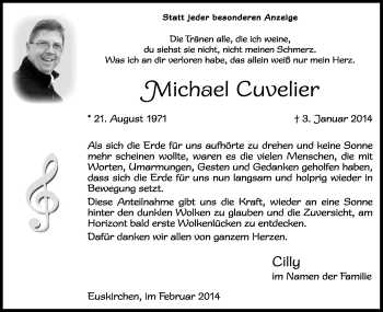 Anzeige von Michael Cuvelier von Kölner Stadt-Anzeiger / Kölnische Rundschau / Express