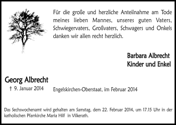 Anzeige von Georg Albrecht von Kölner Stadt-Anzeiger / Kölnische Rundschau / Express