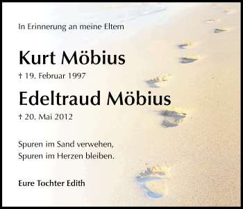 Anzeige von Kurt Möbius von Kölner Stadt-Anzeiger / Kölnische Rundschau / Express