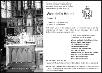 Anzeige von Wendelin Höller von Kölner Stadt-Anzeiger / Kölnische Rundschau / Express