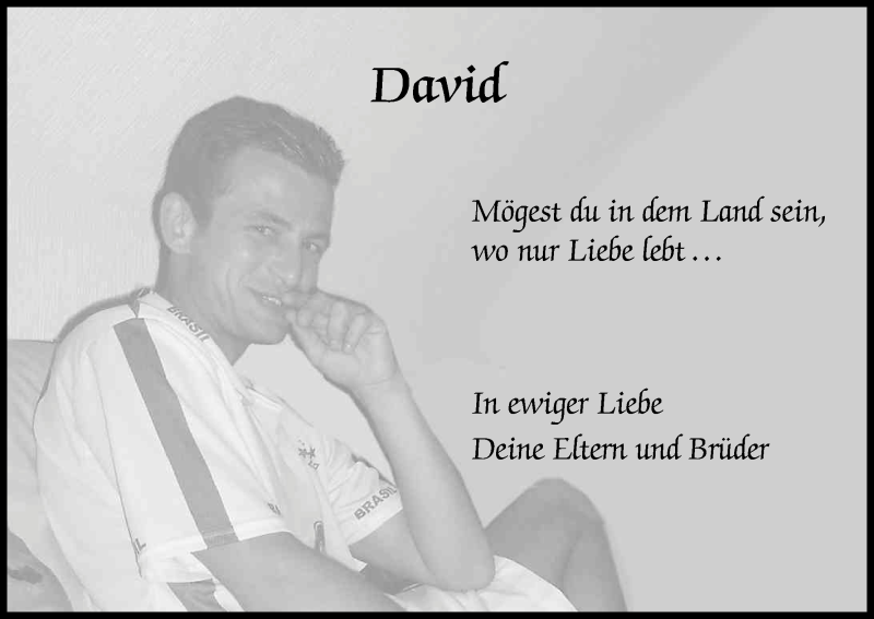  Traueranzeige für David Widera vom 10.03.2014 aus Kölner Stadt-Anzeiger / Kölnische Rundschau / Express