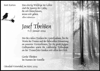 Anzeige von Josef Theißen von Kölner Stadt-Anzeiger / Kölnische Rundschau / Express