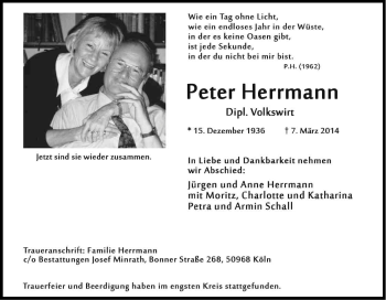 Anzeige von Peter Herrmann von Kölner Stadt-Anzeiger / Kölnische Rundschau / Express
