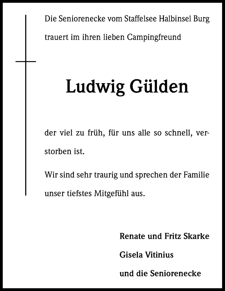  Traueranzeige für Ludwig Gülden vom 29.03.2014 aus Kölner Stadt-Anzeiger / Kölnische Rundschau / Express