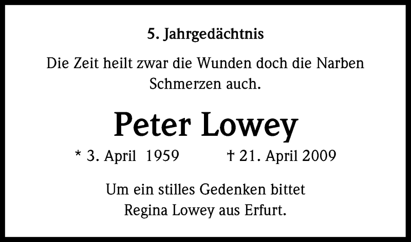  Traueranzeige für Peter Lowey vom 19.04.2014 aus Kölner Stadt-Anzeiger / Kölnische Rundschau / Express