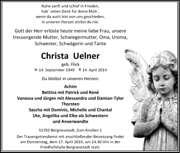 Anzeige von Christa Uelner von Kölner Stadt-Anzeiger / Kölnische Rundschau / Express