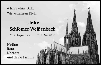 Anzeige von Ulrike Schlömer-Weißenbach von Kölner Stadt-Anzeiger / Kölnische Rundschau / Express