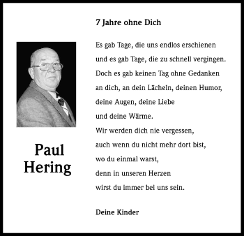Anzeige von Paul Hering von Kölner Stadt-Anzeiger / Kölnische Rundschau / Express