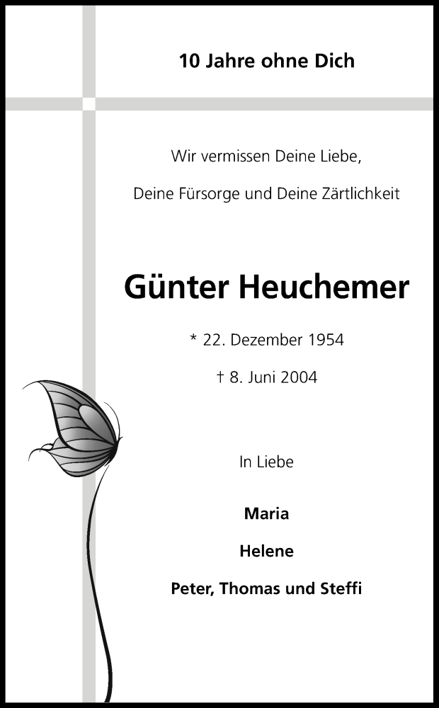  Traueranzeige für Günter Heuchemer vom 07.06.2014 aus Kölner Stadt-Anzeiger / Kölnische Rundschau / Express
