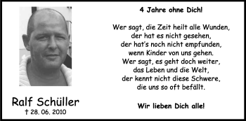 Anzeige von Ralf Schüller von Kölner Stadt-Anzeiger / Kölnische Rundschau / Express