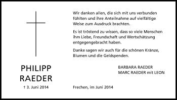 Anzeige von Philipp Raeder von Kölner Stadt-Anzeiger / Kölnische Rundschau / Express