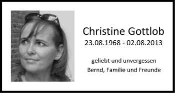 Anzeige von Christine Gottlob von Kölner Stadt-Anzeiger / Kölnische Rundschau / Express