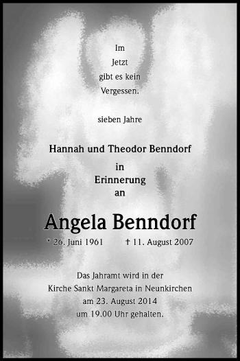 Anzeige von Angela Benndorf von Kölner Stadt-Anzeiger / Kölnische Rundschau / Express