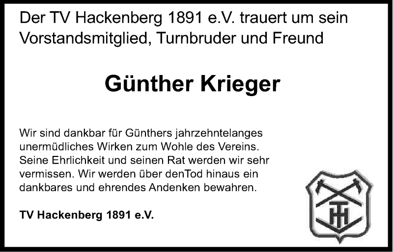  Traueranzeige für Günther Krieger vom 12.09.2014 aus Kölner Stadt-Anzeiger / Kölnische Rundschau / Express