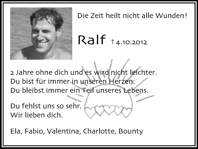  Traueranzeige für Ralf Danz vom 04.10.2014 aus Kölner Stadt-Anzeiger / Kölnische Rundschau / Express