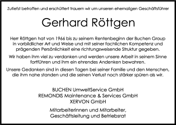 Anzeige von Gerhard Röttgen von Kölner Stadt-Anzeiger / Kölnische Rundschau / Express