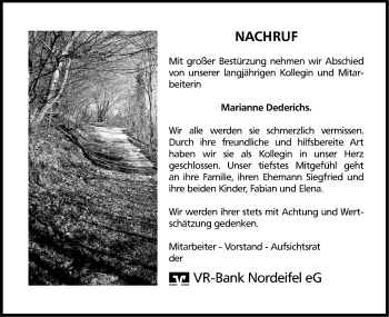 Anzeige von Marianne Dederichs von Kölner Stadt-Anzeiger / Kölnische Rundschau / Express