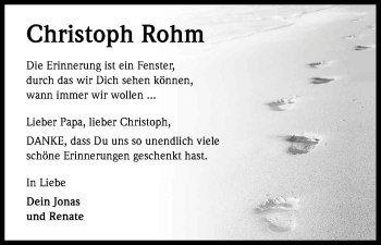 Anzeige von Christoph Rohm von Kölner Stadt-Anzeiger / Kölnische Rundschau / Express