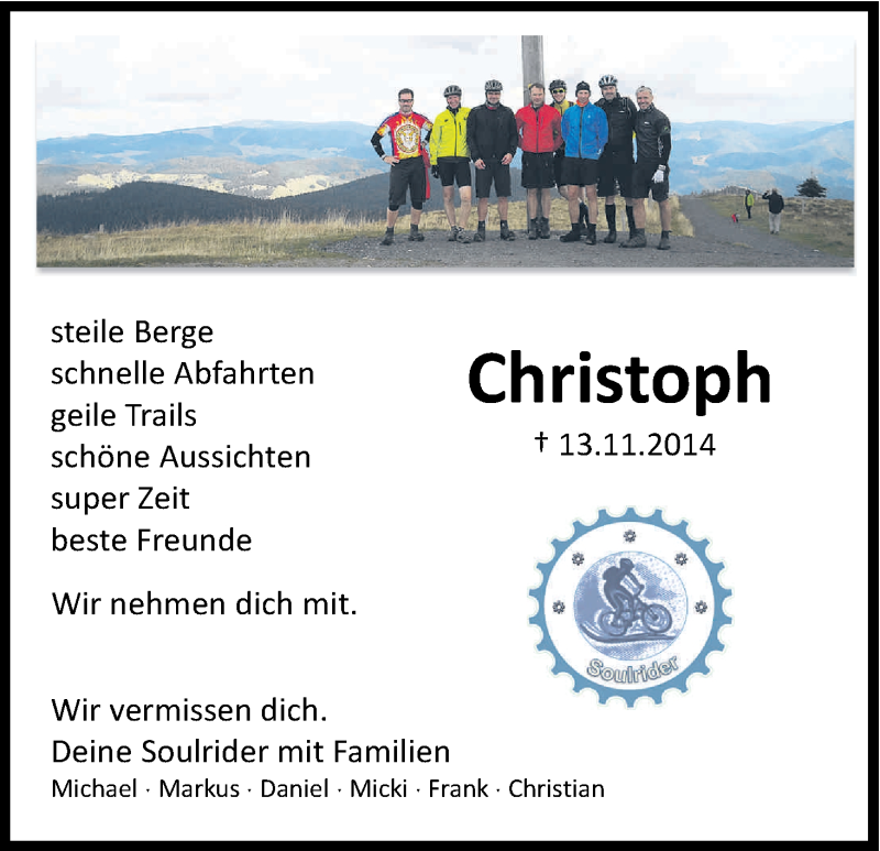  Traueranzeige für Christoph Rohm vom 19.11.2014 aus Kölner Stadt-Anzeiger / Kölnische Rundschau / Express