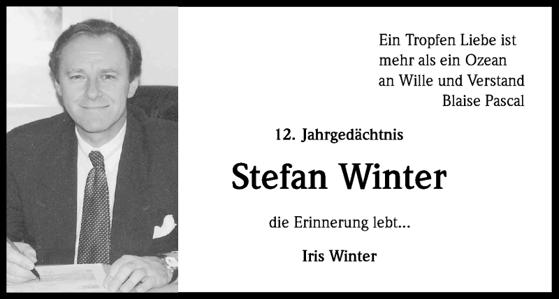  Traueranzeige für Stefan Winter vom 06.12.2014 aus Kölner Stadt-Anzeiger / Kölnische Rundschau / Express