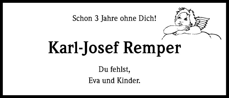  Traueranzeige für Karl-Josef Remper vom 16.12.2014 aus Kölner Stadt-Anzeiger / Kölnische Rundschau / Express