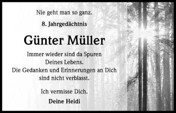 Anzeige von Günter Müller von Kölner Stadt-Anzeiger / Kölnische Rundschau / Express