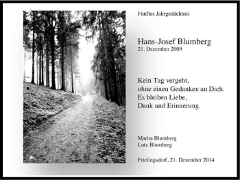 Anzeige von Hans-Josef Blumberg von Kölner Stadt-Anzeiger / Kölnische Rundschau / Express
