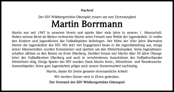 Anzeige von Martin Borrmann von Kölner Stadt-Anzeiger / Kölnische Rundschau / Express