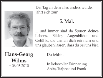 Anzeige von Hans-Georg Wilms von  Schlossbote/Werbekurier 