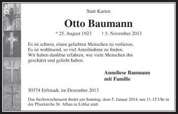 Anzeige von Otto Baumann von Werbepost 