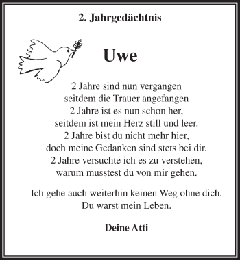 Anzeige von Uwe  von  Lokalanzeiger 