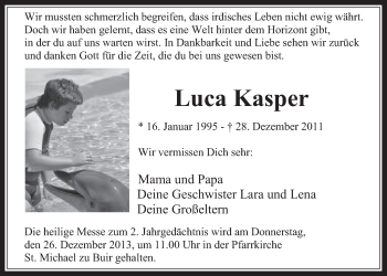 Anzeige von Luca Kasper von Werbepost 